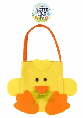 Easter Felt Chick Bags Egg Hunt Baskets Yellow Chick Gift Bag Kids Party Favors • £2.79