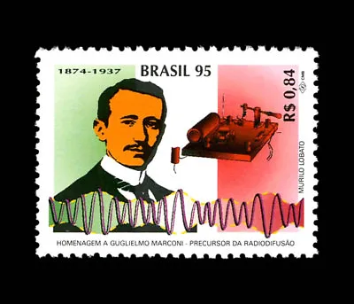Inventors Radio - Guglielmo Marconi - Mi 2642 Sn 2533 Yt 2228 RHM 1941 Brazil 95 • $1.90