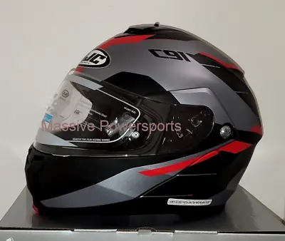 HJC C91 Modular Sunscreen Motorcycle Helmet Karan Red XS S M L XL 2X 3X 4X 5X BK • $199.99