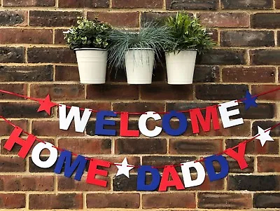 Welcome Home Banner Red White & Blue Personalised • £6.49