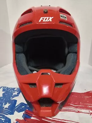 FOX V1 DOT Motorcycle Helmet ECE FMVSS #218 R-22-05 Red White Size XL 61-62 • $45