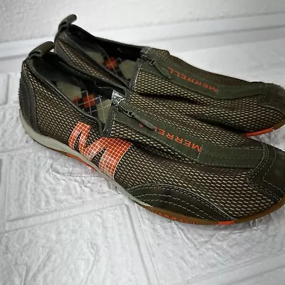 Merrell Womens 7.5 Barrado Sport Green Zip Hiking Outdoors Walking Shoes Leather • $34.99