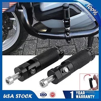 2Pc Motorcycle Rear Passenger Folding Footpegs Foot Rest Pegs Set Rearset Pedal • $16.89