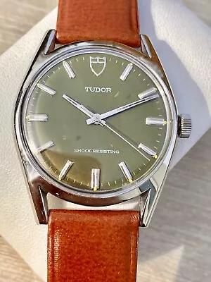 STUNNING TUDOR MEN’S StSTEEL MANUAL WINDING GREEN DIAL VINTAGE WATCH • $255.93