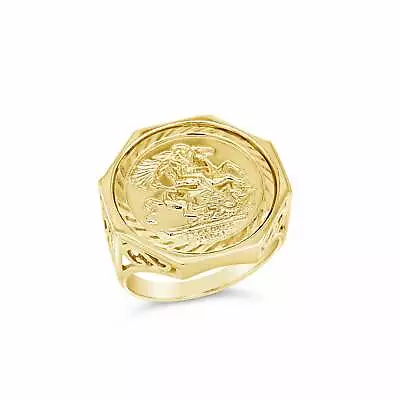 Brand New 9ct Yellow Gold Half St George Hexagonal Ring • £359