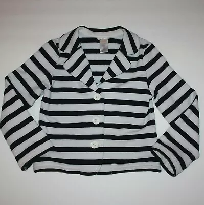 Gymboree Purrfectly Fabulous Girl's Striped Fleece Blazer Size S 5 6 • $14.99