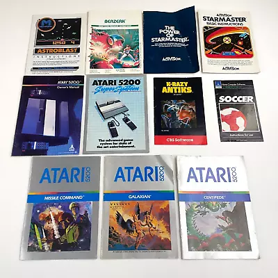 Atari 5200 2600 400 800 Game Manuals Lot Centipede Missile Command Galaxian • $0.99