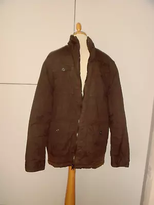 F & F Mens Dark Brown Zip Front Padded Cargo Style Jacket Size L • $14.93