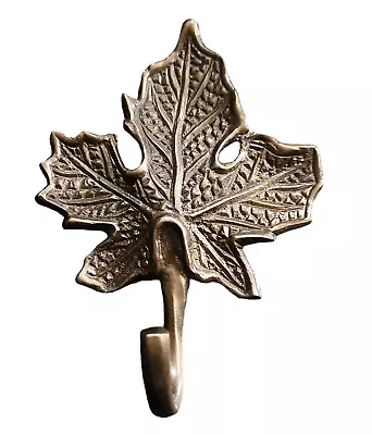 Vintage Brass Maple Leaf Wall Hook 4.5  • $24