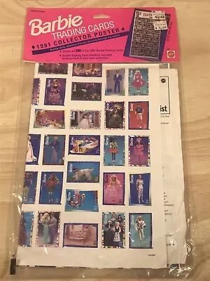 Vintage 1991 Barbie Poster Wall Decor Collector Trading Cards New Sealed • $9.99