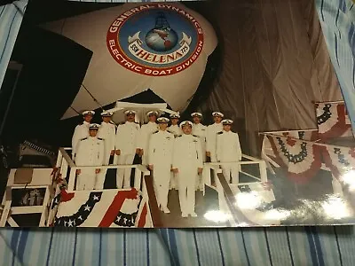 Submarine USS HELENA SSN-725 LAUNCHING GENERAL DYNAMICS 8X10 PHOTO OF OFFICERS • $49.99