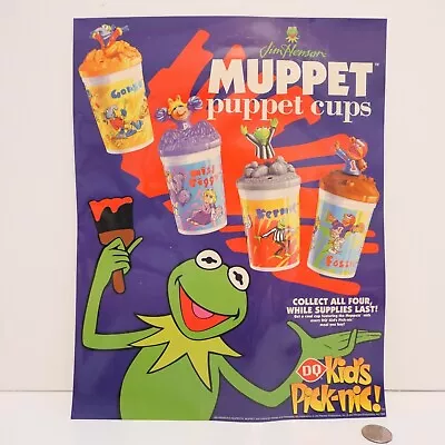 Rare Jim Henson Muppet Puppet Cups 1995 Dairy Queen Store Display Poster 11 X14  • $49.99