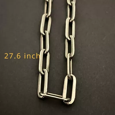 Pure Titanium Necklace Width 5mm Flat O-ring Chain Anti Allergy 27.6 Inch Man • $39.35