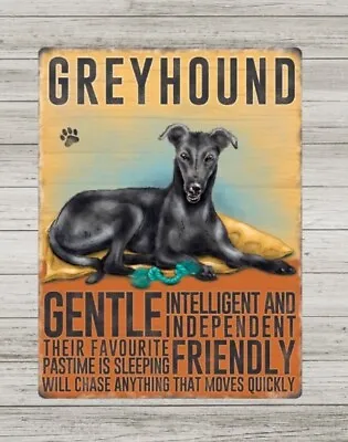 Vintage Greyhound Metal Sign Retro Dog Breed Aluminium Sign Gate Door Wall • £4.75