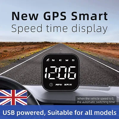 Car HUD Digital GPS Speedometer Head Up Display MPH Overspeed Alarm Universal BG • £19.15
