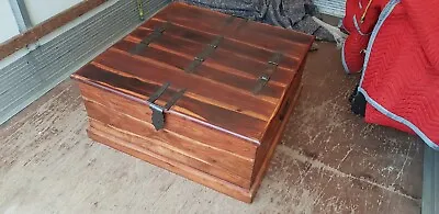Large Wooden Chest Trunk Blanket Box • £60