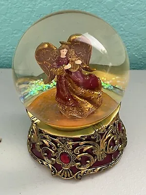 San Francisco Music Box Company Snow Globe Christmas Angel Hark The Harold Angel • $15