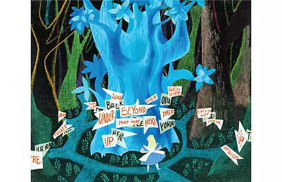 Mary Blair Disney Alice In Wonderland Tugley Tulgey Wood Which Way Signs Poster • $19.49