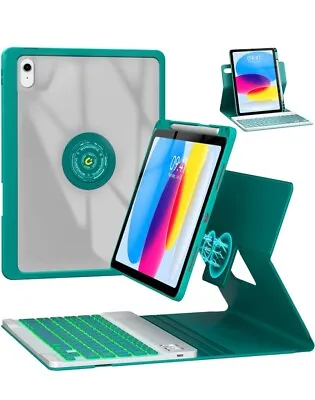 360 Rotatable Magnetic Keyboard Case For Ipad 10th Generation 2022 Teal • £11.99