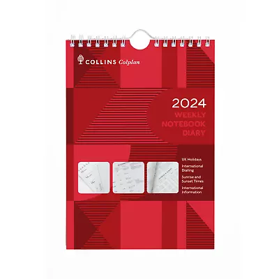 Collins Colplan 2024 Weekly A5 Wall Hanging Calendar Diary With Notebook - COL60 • £4.49