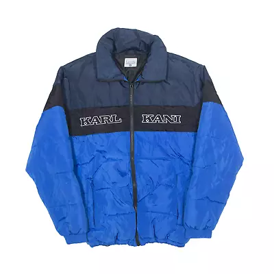 KARL KANI Insulated Puffer Jacket Blue Colourblock Mens M • £31.99