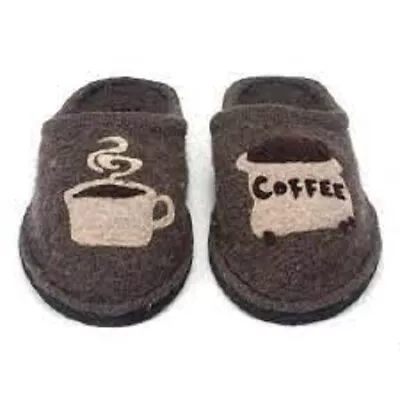 Haflinger Unisex Coffee  Comfy Indoor Wool Slippers • $89.99