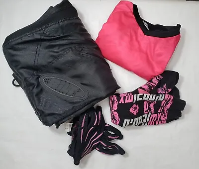 Women's 6 Piece Large Jersey Size 32 Pant Riding Gear Set Mx Atv Dirt Pink Black • $65