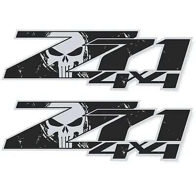 Z71 4x4 Off Road Decals For Chevy Silverado Punisher Skull Edition Stickers 2 • $19.99