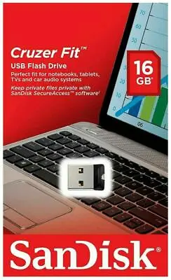 $6.10 • Buy Sandisk 16GB Cruzer FIT USB 2.0 Flash Mini Pen Drive SDCZ33-016G-G35 NEW RETAIL 