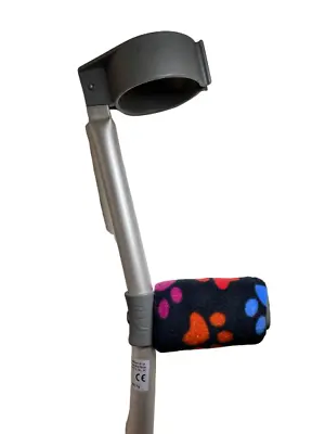 Padded Crutch Handle Foam Covers Fleece Pads Crutches Pain Black Multi Color Paw • £5.95