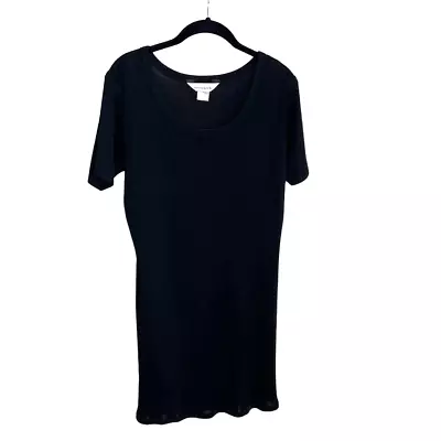Women's Exclusively Misook Short Sleeve Round Neck Knee Length Dress Black Small • $35
