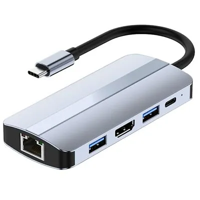 $30.56 • Buy Ethernet Docking Station Dual USB C Hub 4K HDMI PD Charging For Laptop PC