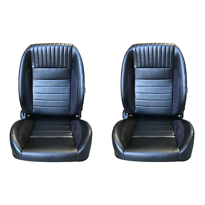 Autotecnica Classic Retro Mustang Style Black PU Leather Seat Recline SS65 • $727.85