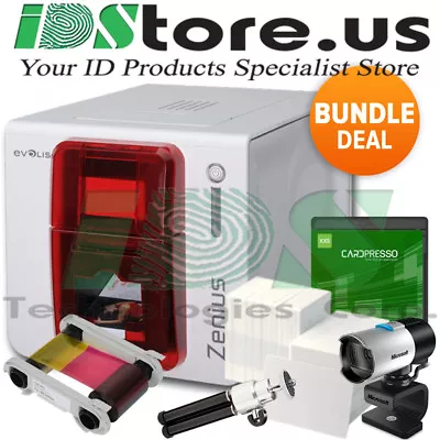 Evolis Zenius Expert Single Side W/Mag. ISO Complete ID Card Printer System • $1739