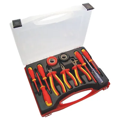 £13.99 • Buy 11pc Electricians Tool Kit Vde Pliers Wire Stripper Mains Tester 250v Diy New