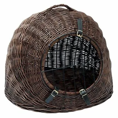 £50.90 • Buy Large Wicker Cat Basket Carrier Small Dog Den Bed Natural Handmade Vets Holidays