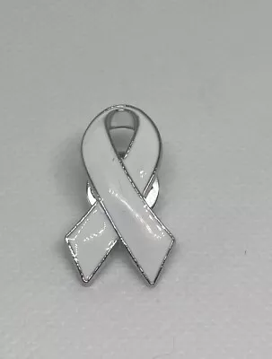 White Ribbon Awareness Enamel Pin Badge End Violence Against Women Lung Cancer • £3.99