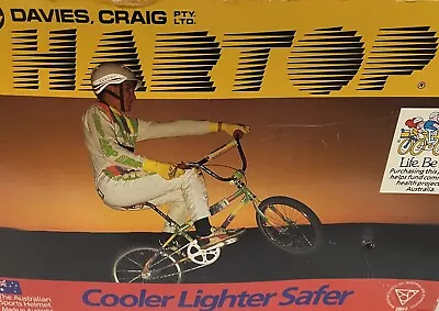 Vintage 1980s Davies Craig Ltd Hartop BMX Sports Helmet Yellow Unused In Box! • $100