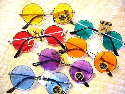 JOHN LENNON Sunglasses LARGER 2  Classic Hippie 80's Round Glasses COLORS 711050 • $5.59