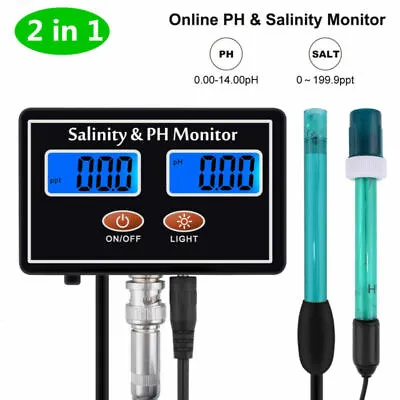 £57.59 • Buy 2in1 LCD Aquarium Electronic Salinity And Ph Meter Monitor Water Quality Tester