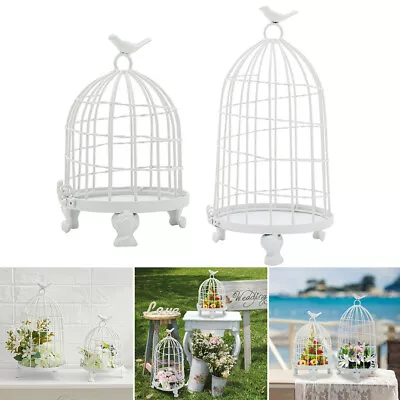 £20.95 • Buy Set Of 2 Metal Decorative Bird Cage Hanging Chandelier Tealight Candle Holder UK