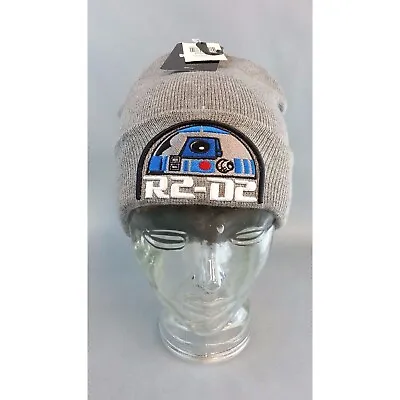 NEW Star Wars Disney R2D2 Embroidered Cuff Knit Watchman Beanie Hat Ski R2-D2 • $19.98