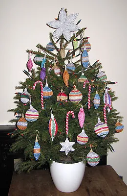 £4.95 • Buy Printed Instructions - Christmas Tree Baubles And  Decorations Knitting Pattern