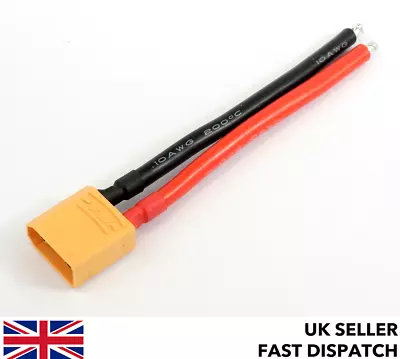 Male XT90 Connector Pigtail/cable 100mm 10 AWG Silicone Wire • £4.25