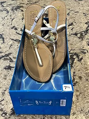 Miss Trish For Target Jewel Seahorse White Strappy Sandals Woman's 7.5 With Box • $15