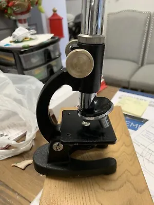 Vintage Precision Optical Co. Microscope  With Dovetail Storage Box And Slides • $12