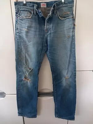 Vintage Edwin Jeans Mens W32 L32 Made In Japan Blue Regular E39 Distressed Worn • $18.65