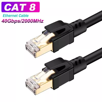 CAT8 Ethernet Cable 40Gbps 2000Mhz Gigabit RJ45 LAN Patch Cord Network Lot • $95