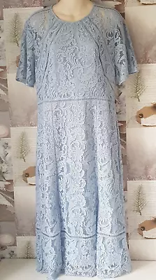 Whistles Lilly Light Blue Ladder Lace Shift Lined Dress Size 16 New • £44.99