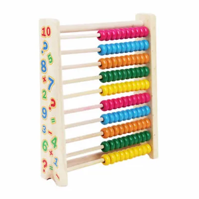 Wooden Bead Abacus Kids Educational Math Learning Colourful Toy Counting Numbers • £7.59